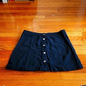 Black Mini Skirt with Silver Buttons